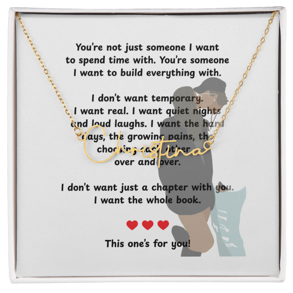 Personalized This One's For You Signature Name Necklace