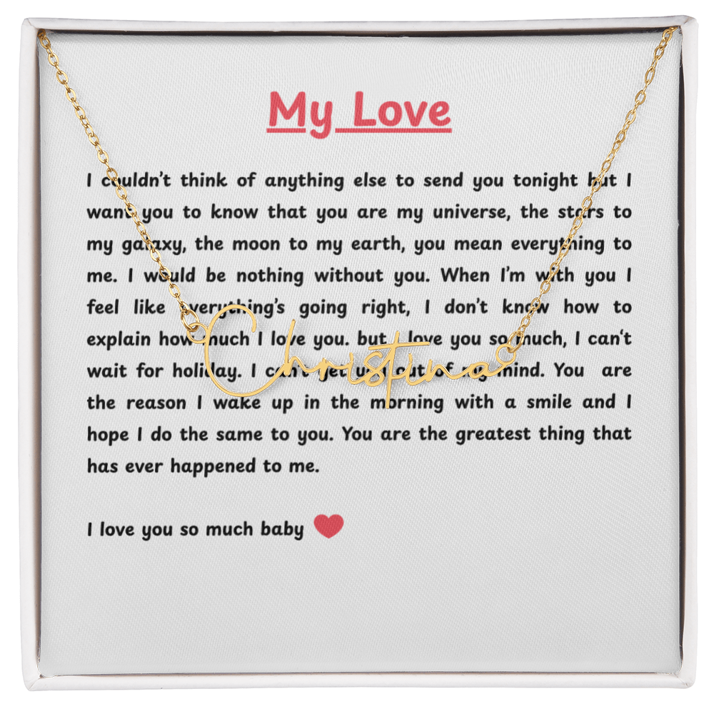 Personalized My Love Signature Name Necklace