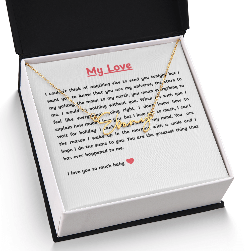 Personalized My Love Signature Name Necklace