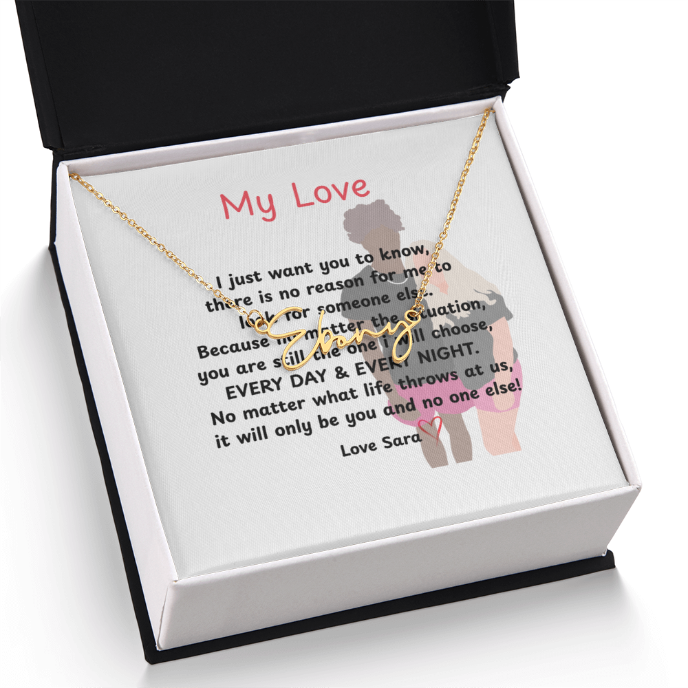 Personalized My Love Signature Name Necklace