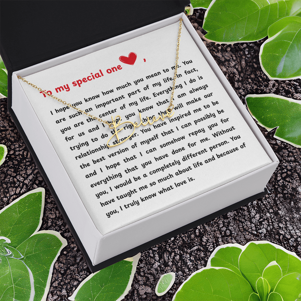 Personalized To My Special One Signature Name Necklace