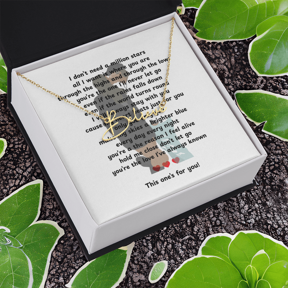 Personalized This One's For You Signature Name Necklace