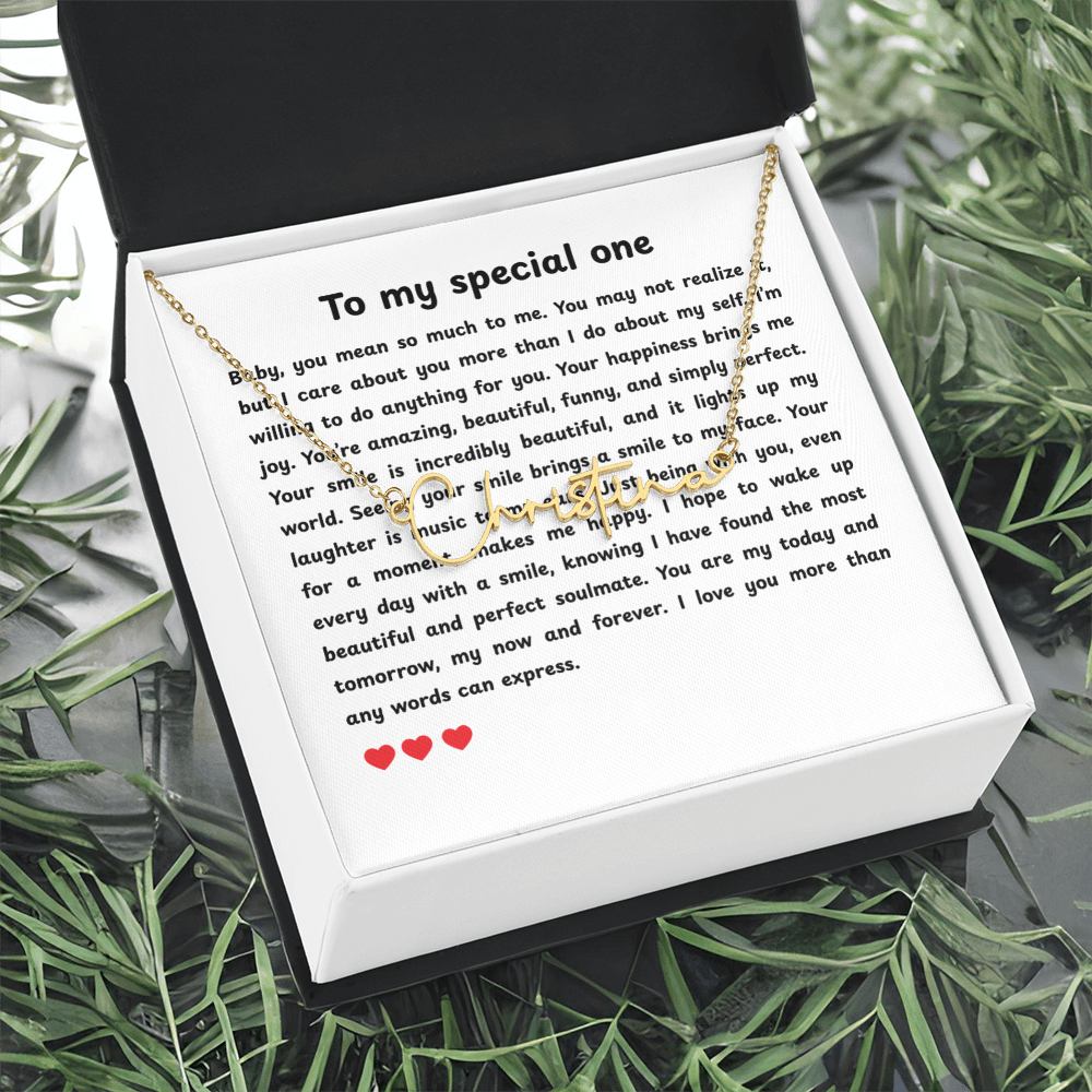 Personalized To My Special One Signature Name Necklace