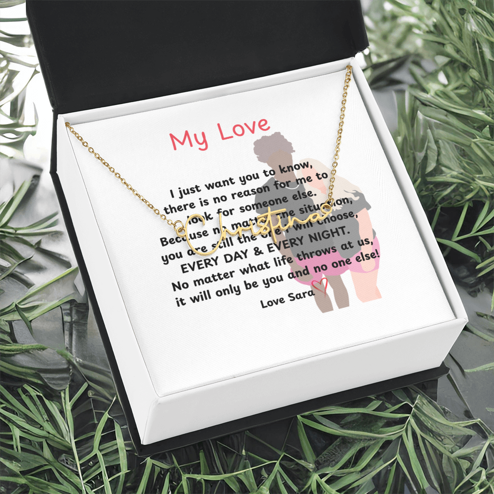 Personalized My Love Signature Name Necklace