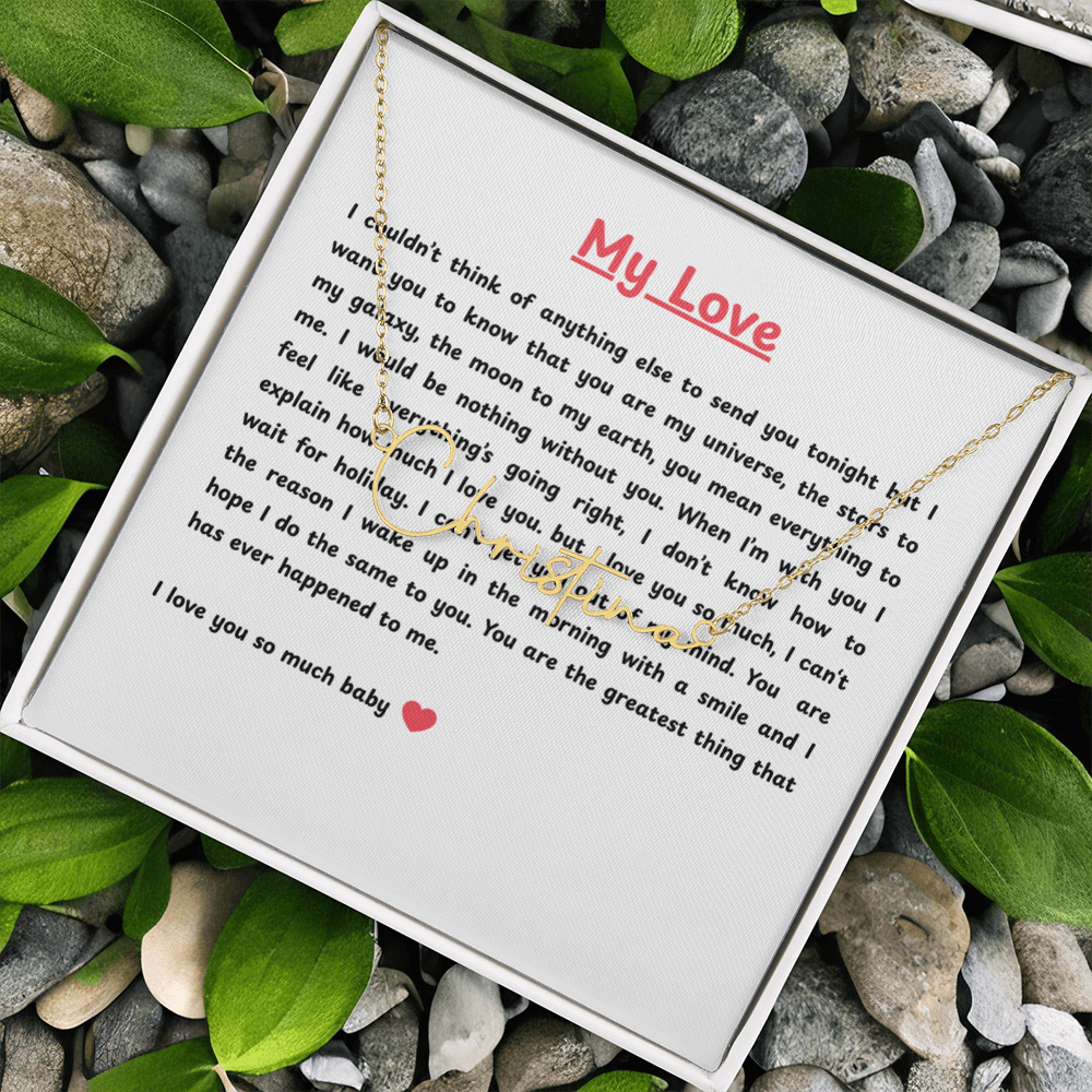 Personalized My Love Signature Name Necklace