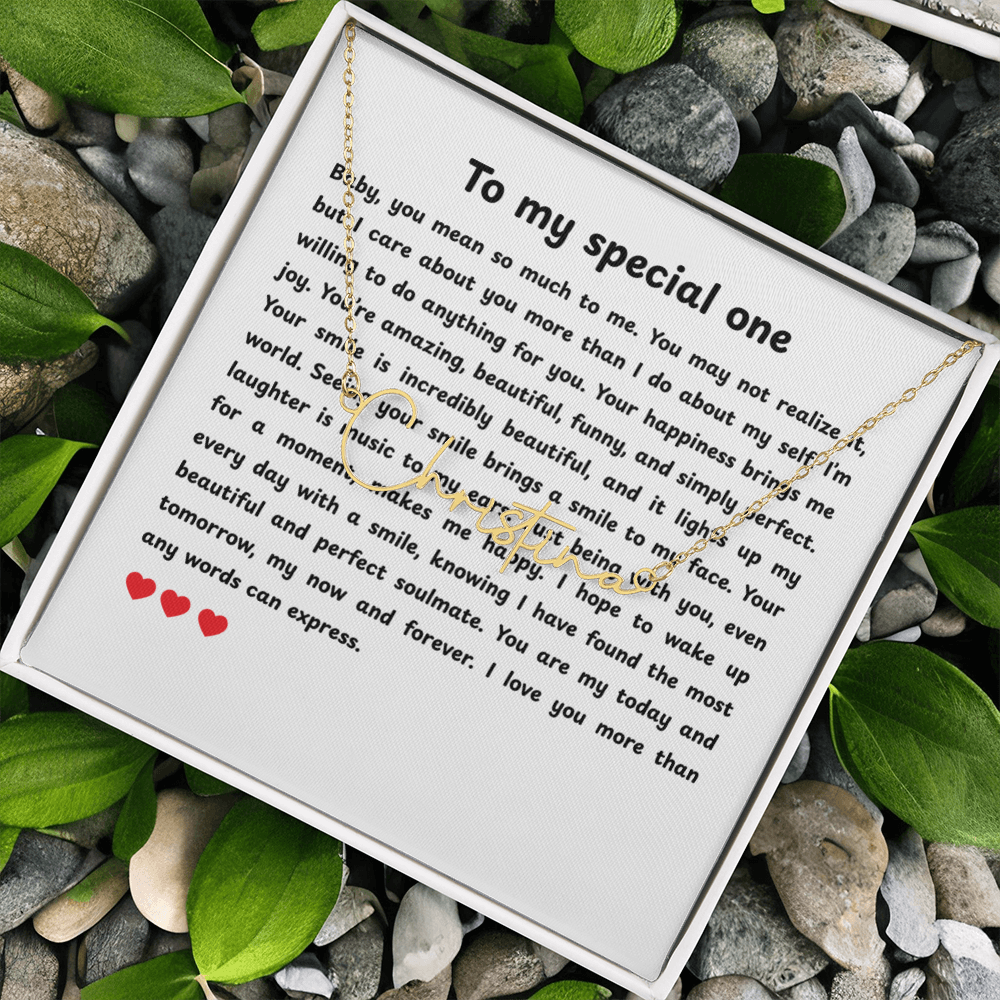 Personalized To My Special One Signature Name Necklace