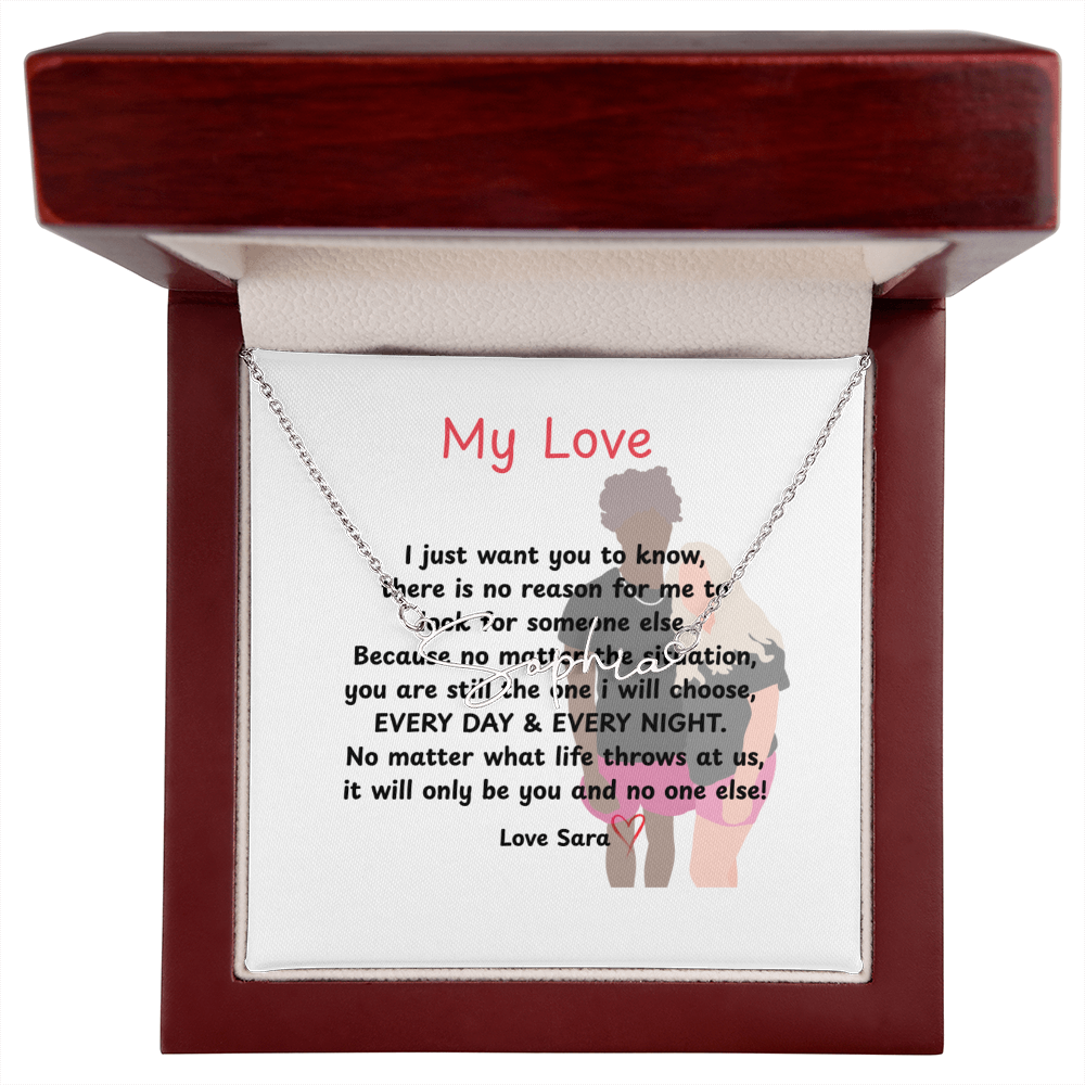 Personalized My Love Signature Name Necklace