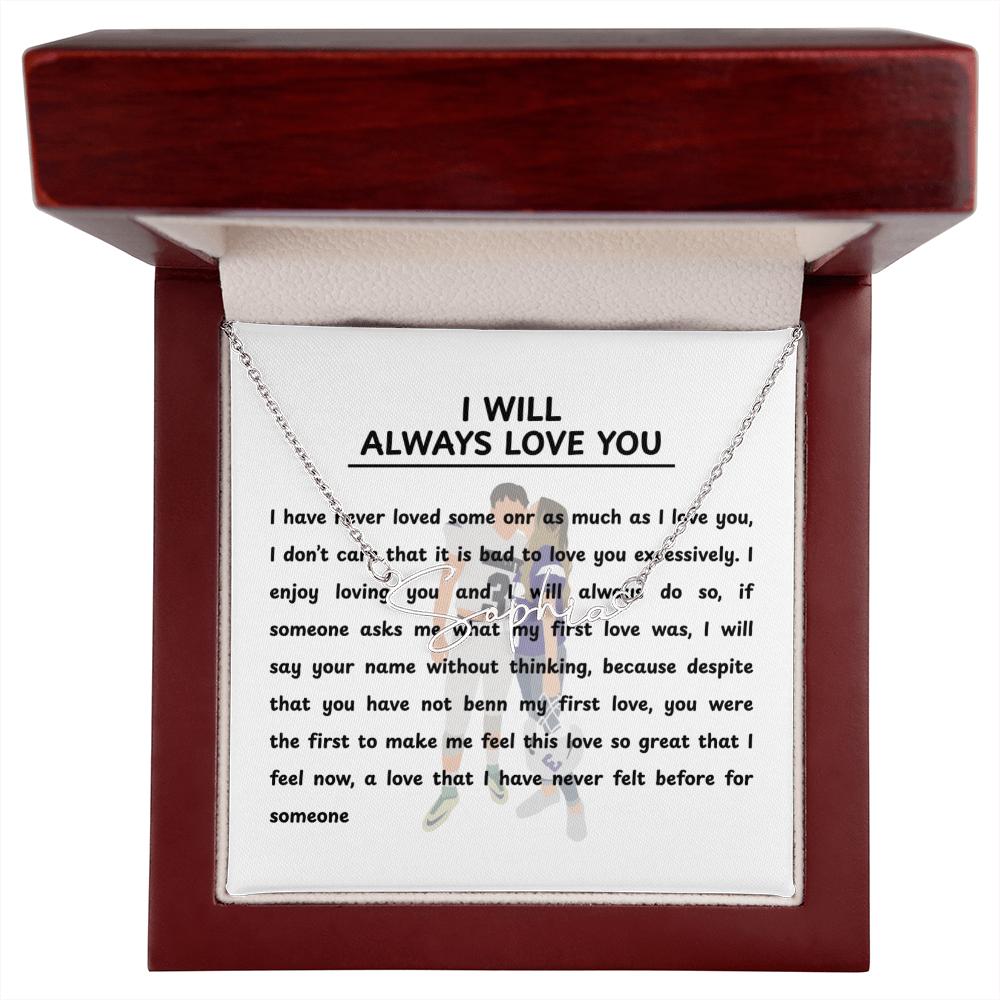 Personalized I Will Always Love You Signature Name Necklace