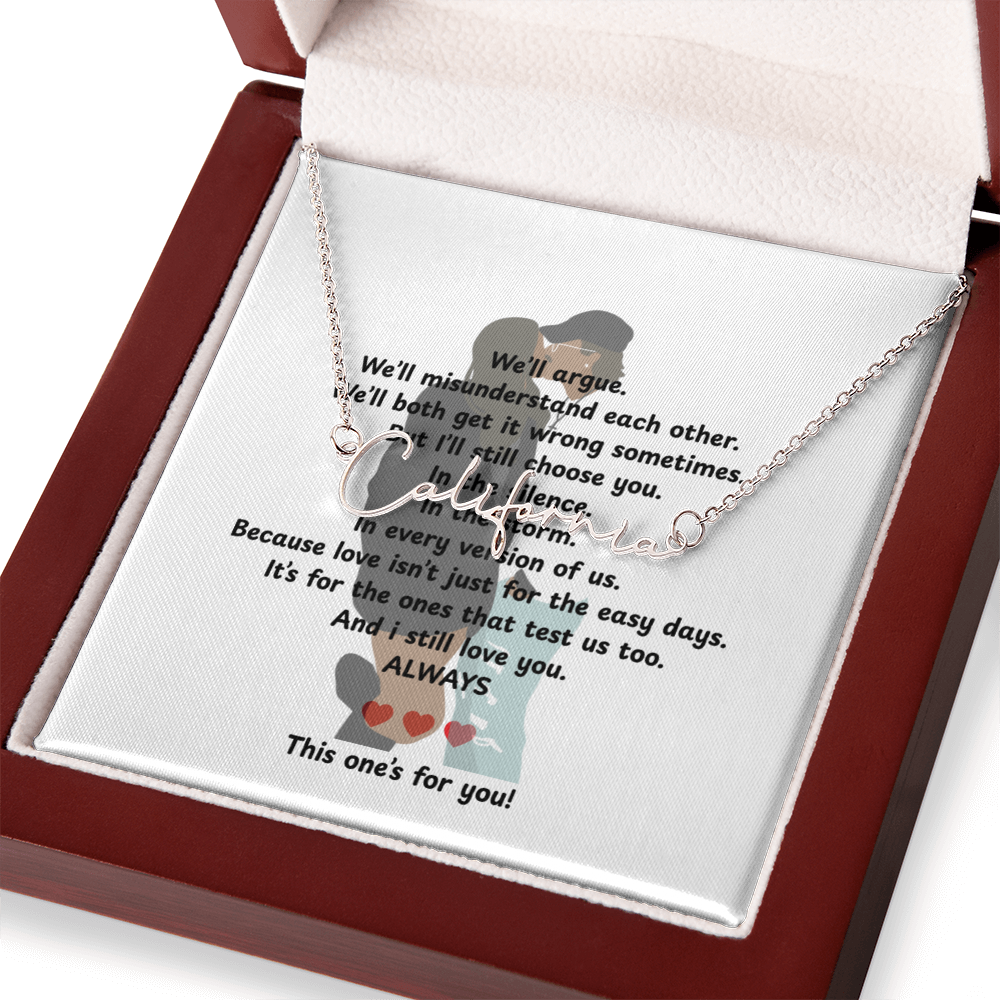 Personalized This One's For You Signature Name Necklace
