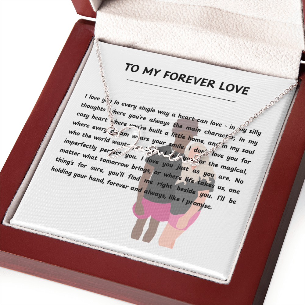 Personalized To My Forever Love Signature Name Necklace