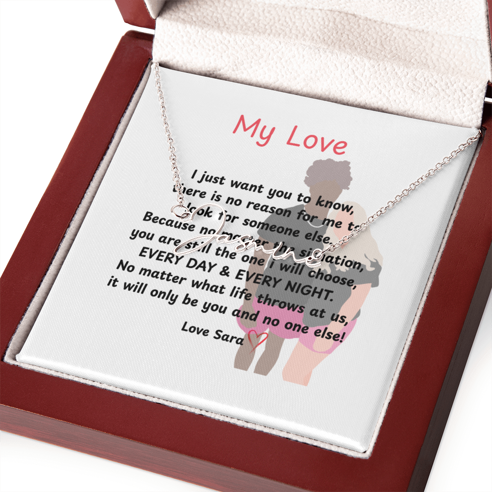 Personalized My Love Signature Name Necklace
