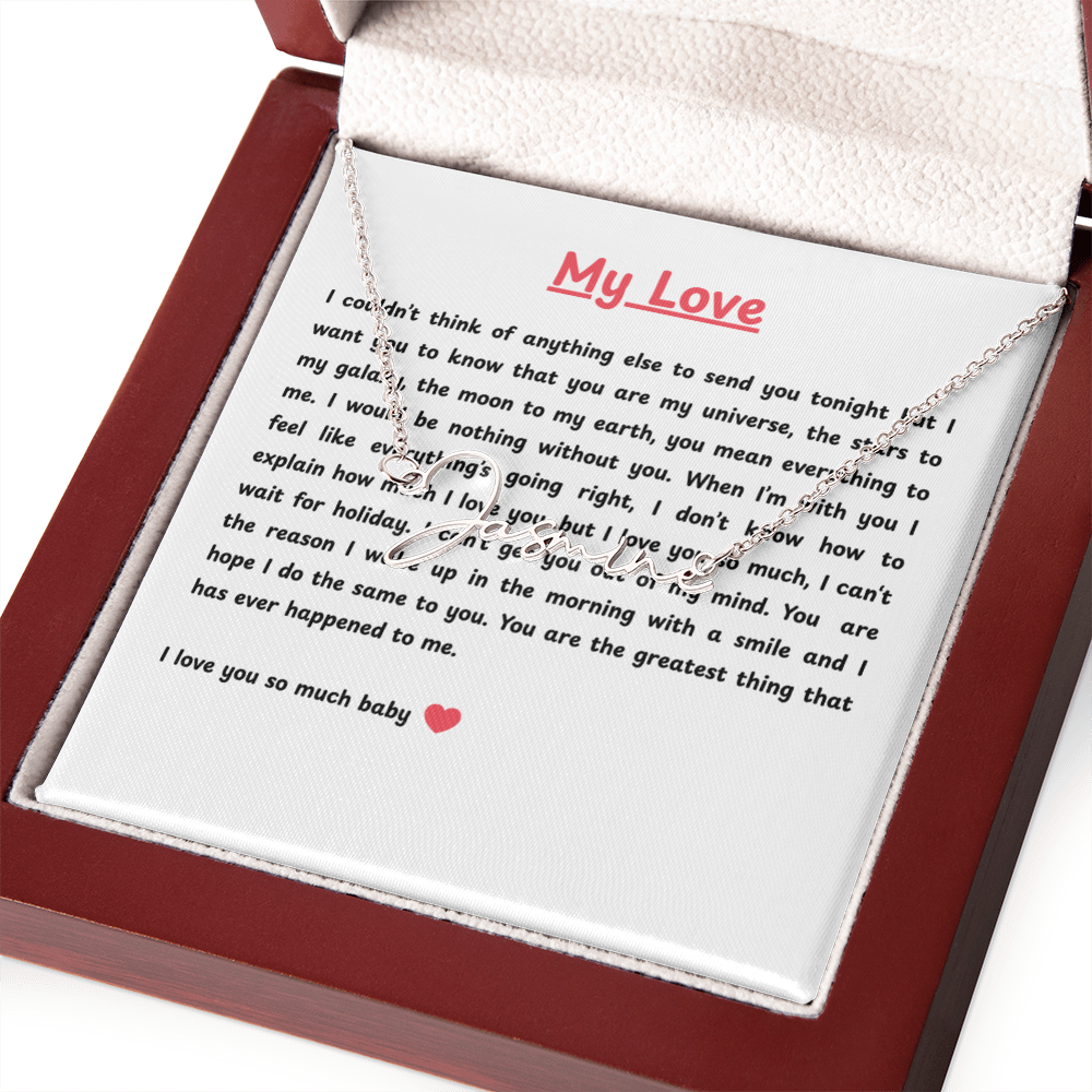 Personalized My Love Signature Name Necklace