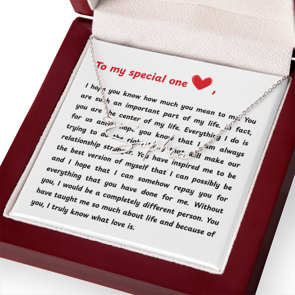 Personalized To My Special One Signature Name Necklace