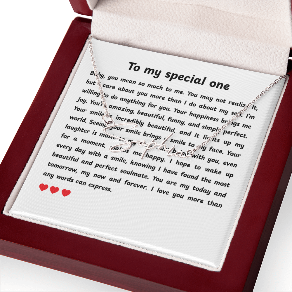 Personalized To My Special One Signature Name Necklace