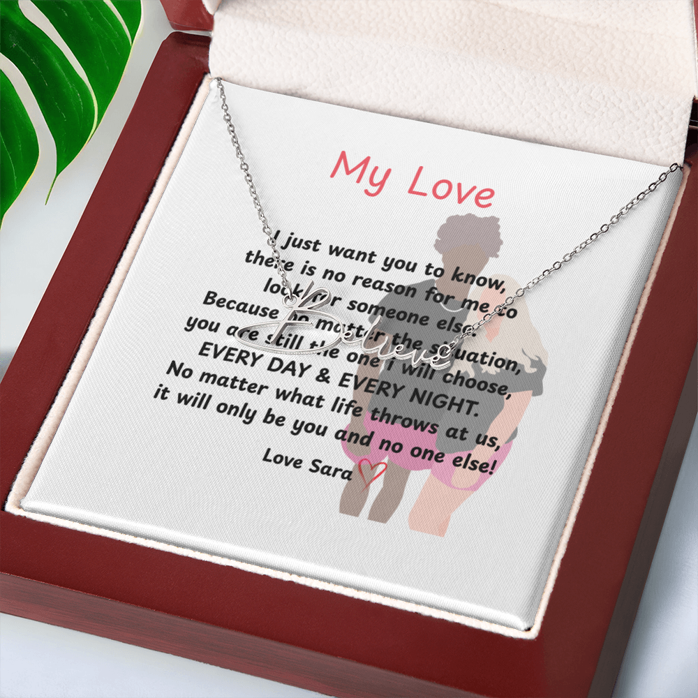 Personalized My Love Signature Name Necklace