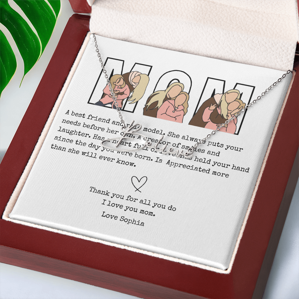 Personalized Mom Signature Name Necklace