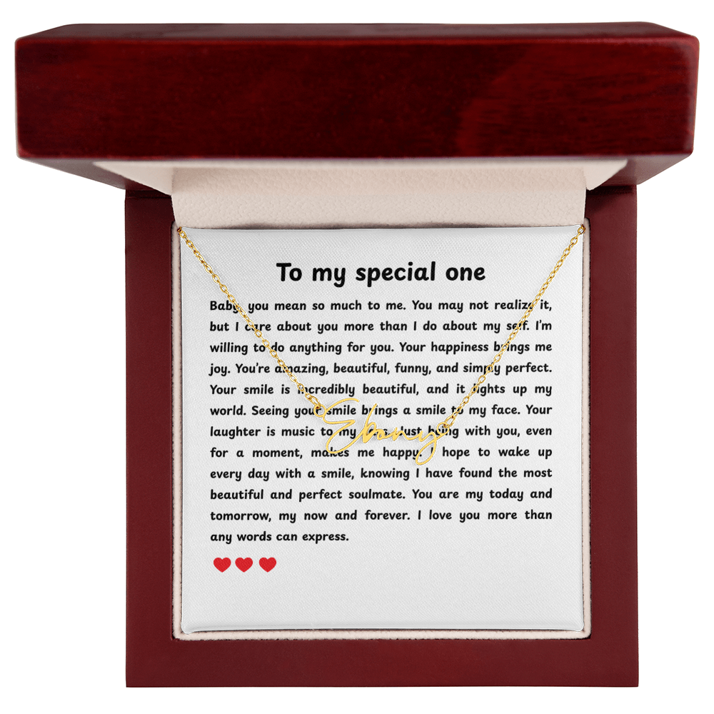 Personalized To My Special One Signature Name Necklace