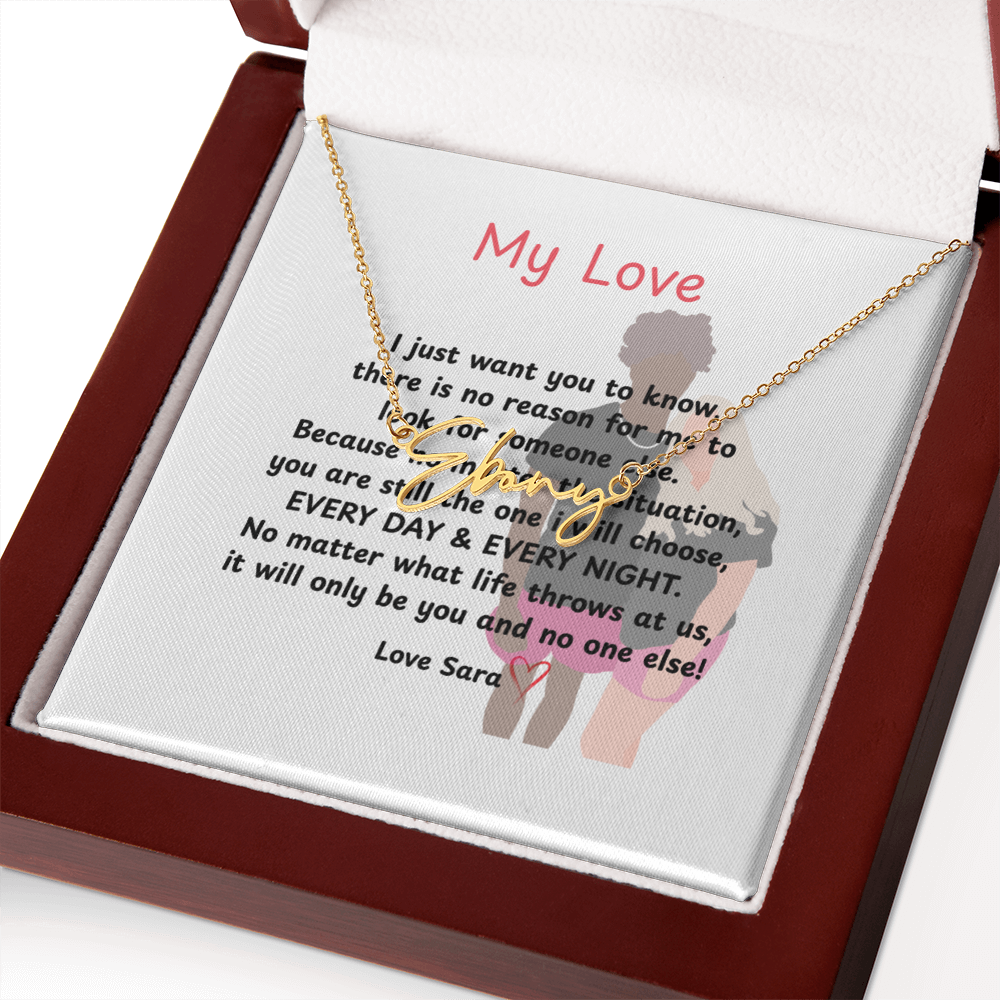 Personalized My Love Signature Name Necklace