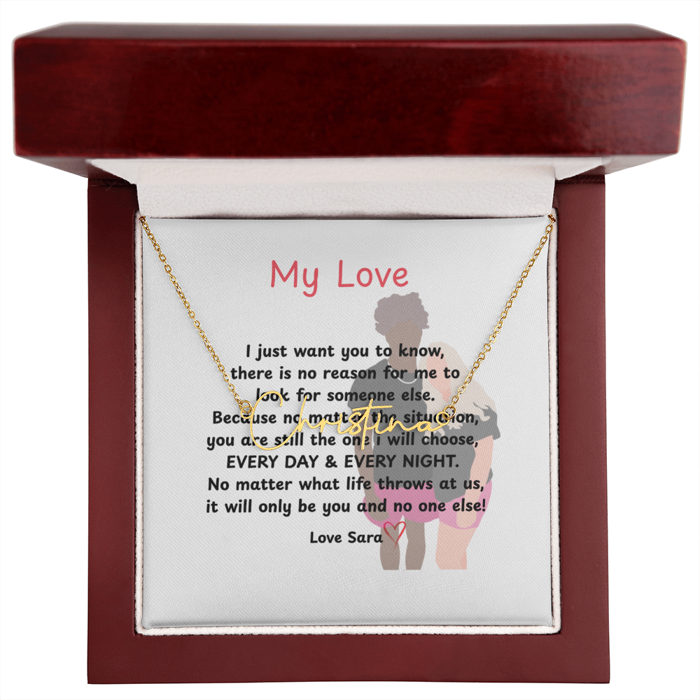 Personalized My Love Signature Name Necklace