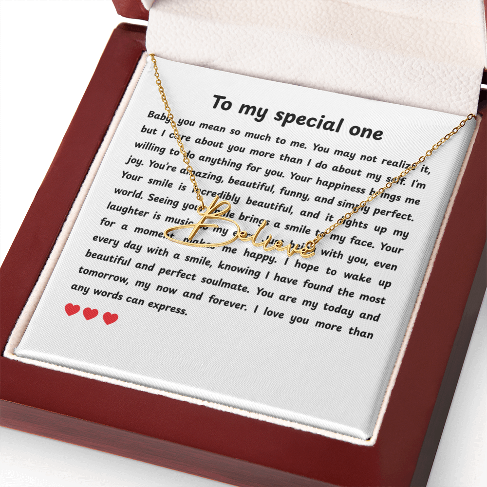 Personalized To My Special One Signature Name Necklace