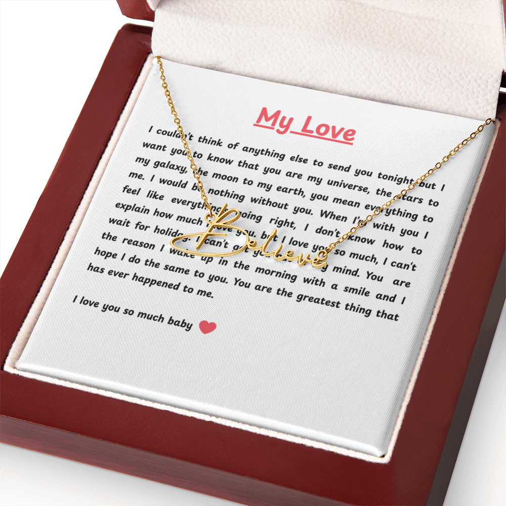 Personalized My Love Signature Name Necklace