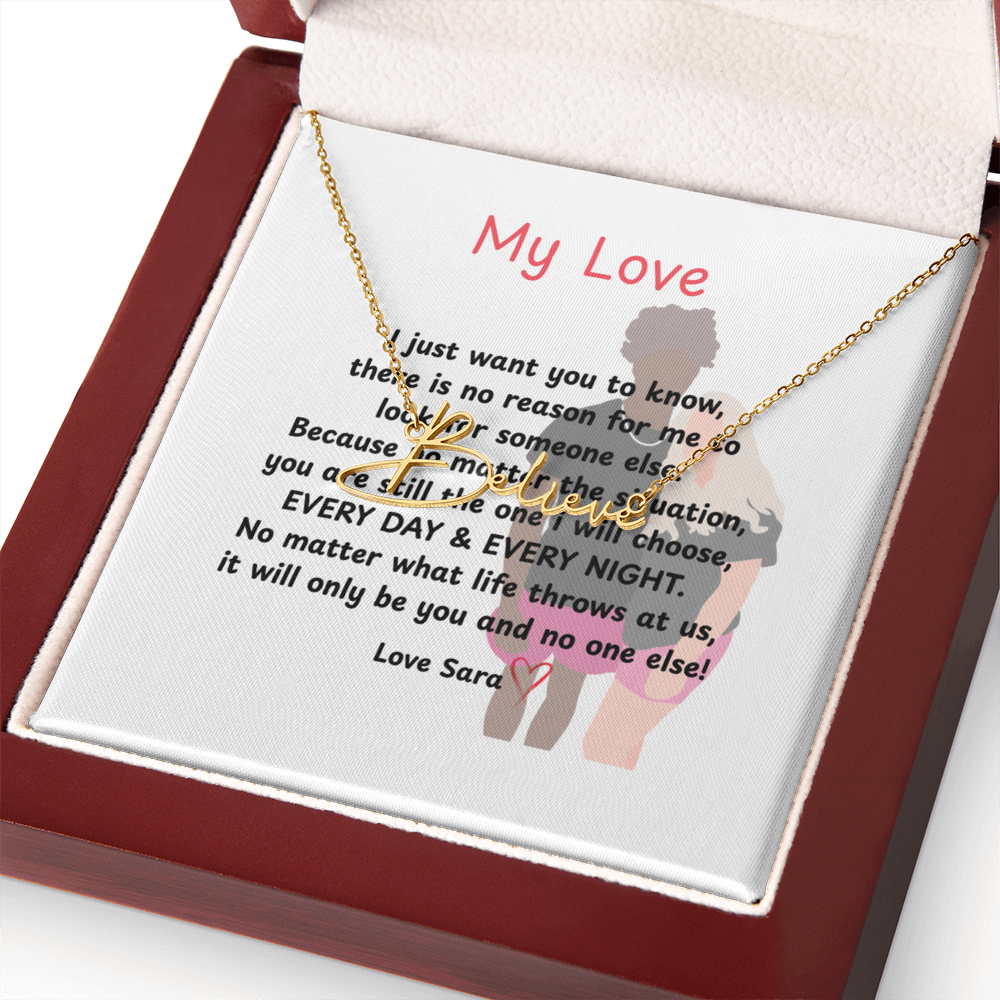 Personalized My Love Signature Name Necklace