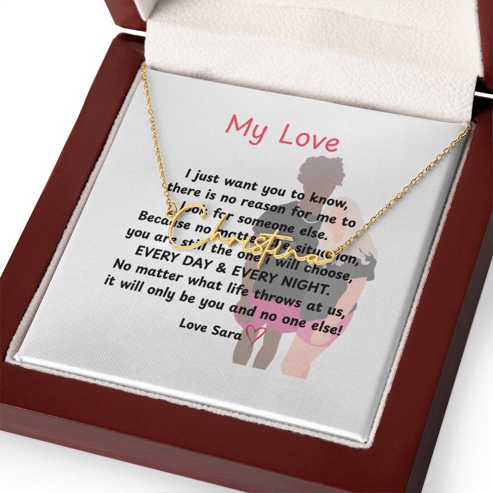 Personalized My Love Signature Name Necklace