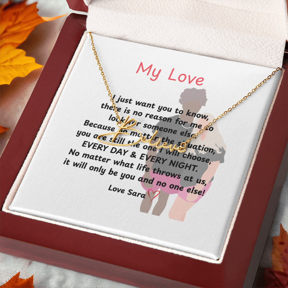 Personalized My Love Signature Name Necklace
