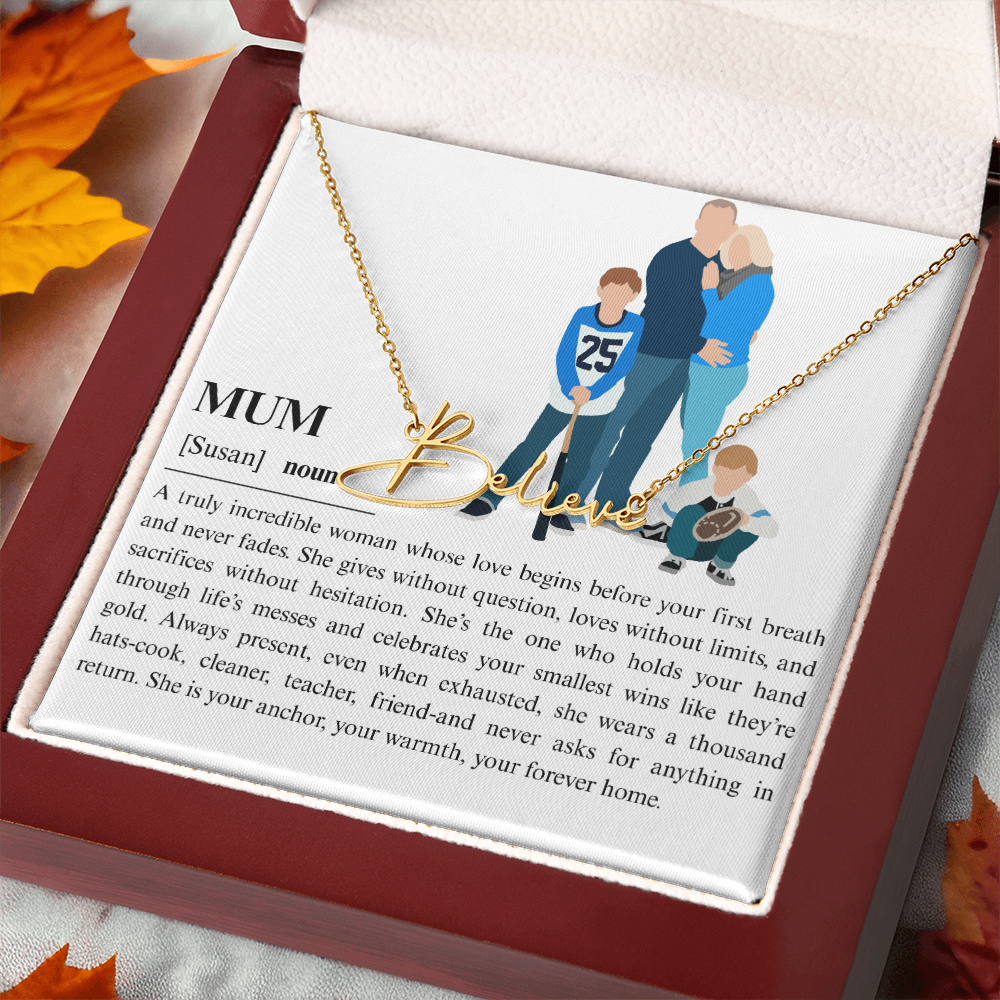 Personalized Mum Signature Name Necklace