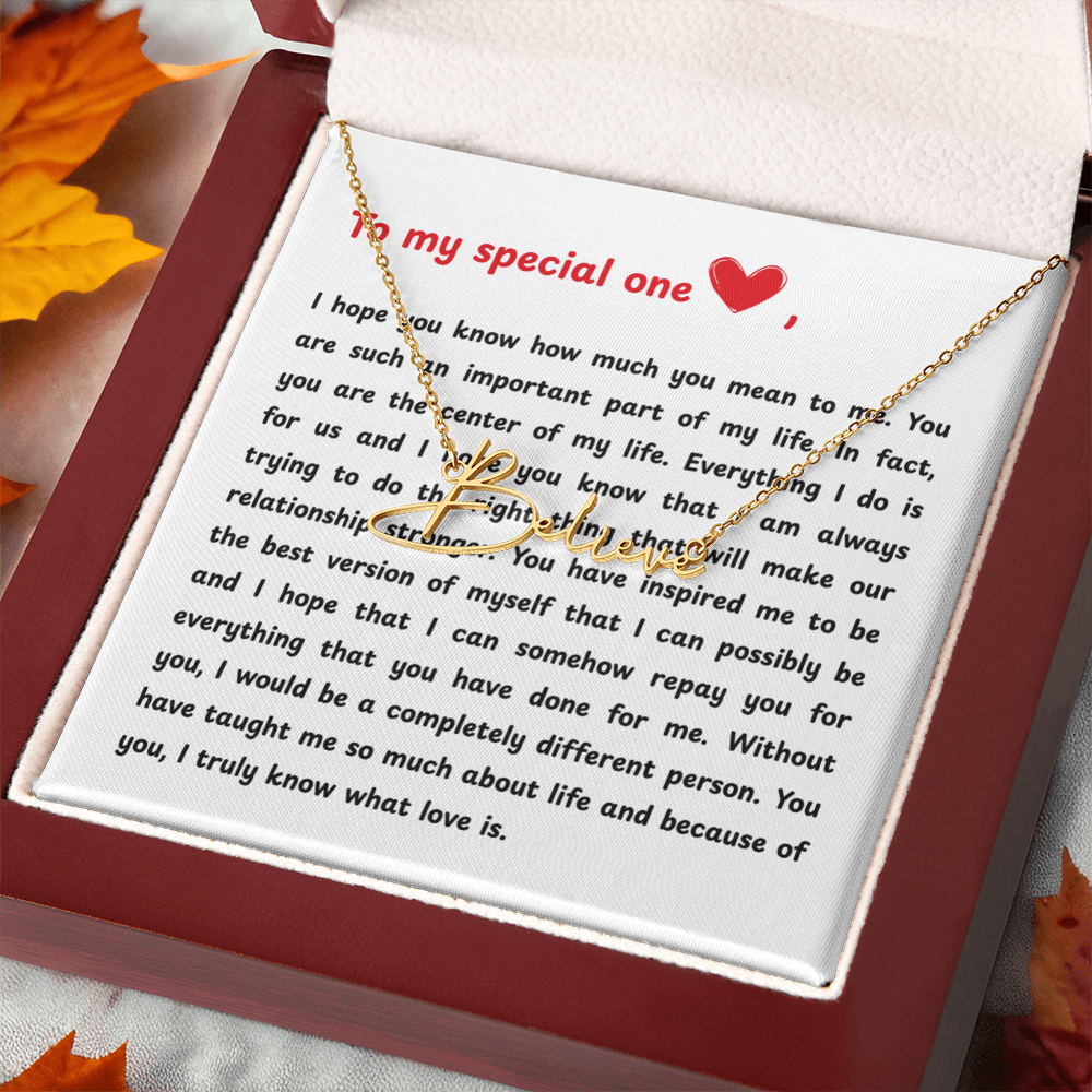 Personalized To My Special One Signature Name Necklace
