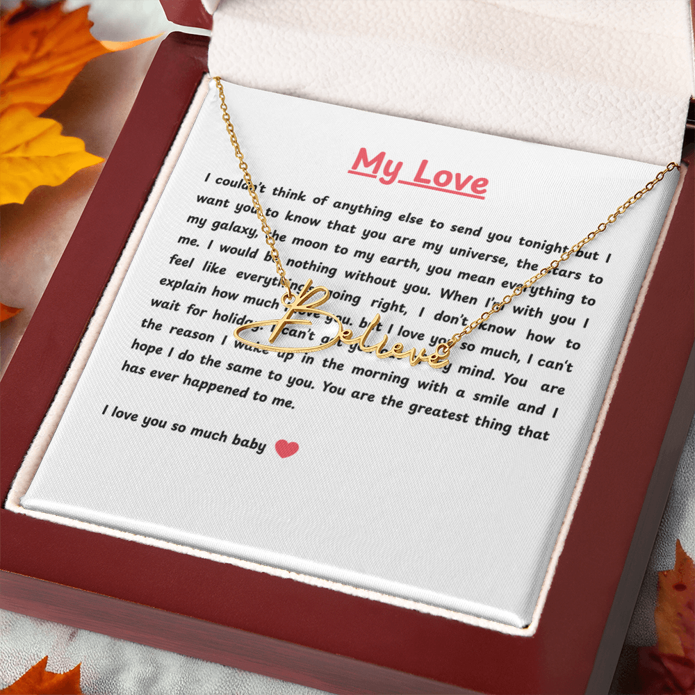 Personalized My Love Signature Name Necklace
