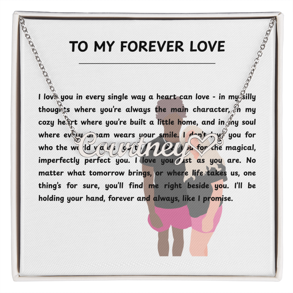 Personalized To My Forever Love Heart Name Necklace