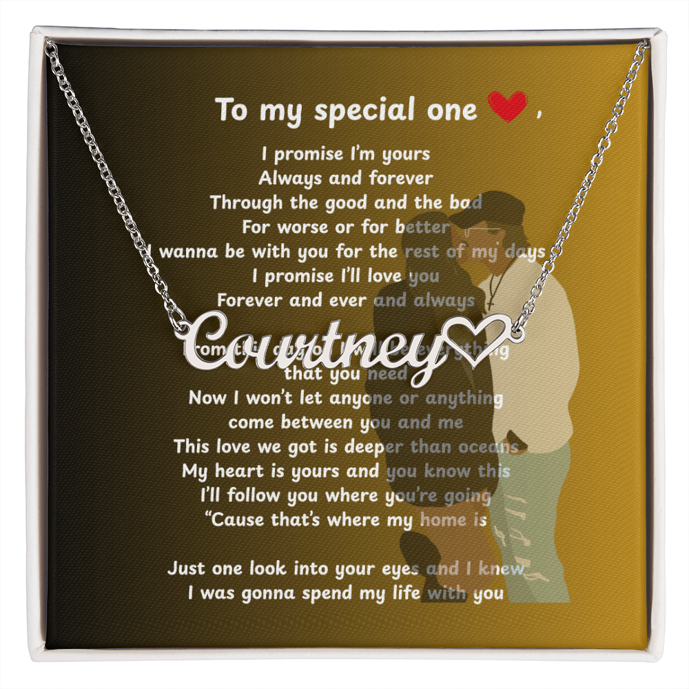 Personalized To My Special One Heart Name Necklace