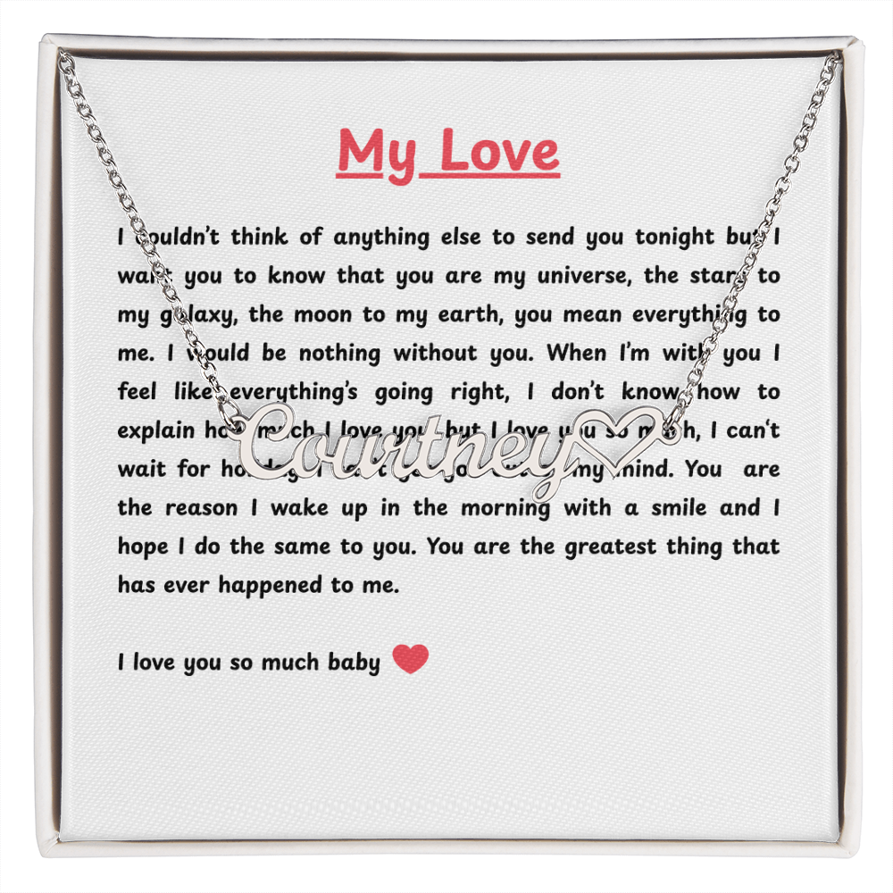 Personalized My Love Heart Name Necklace