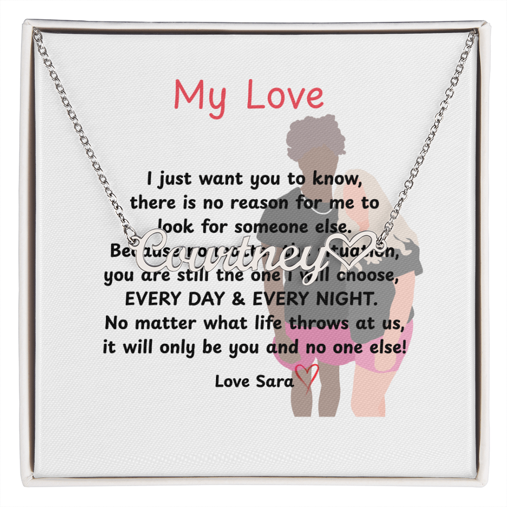 Personalized My Love Heart Name Necklace