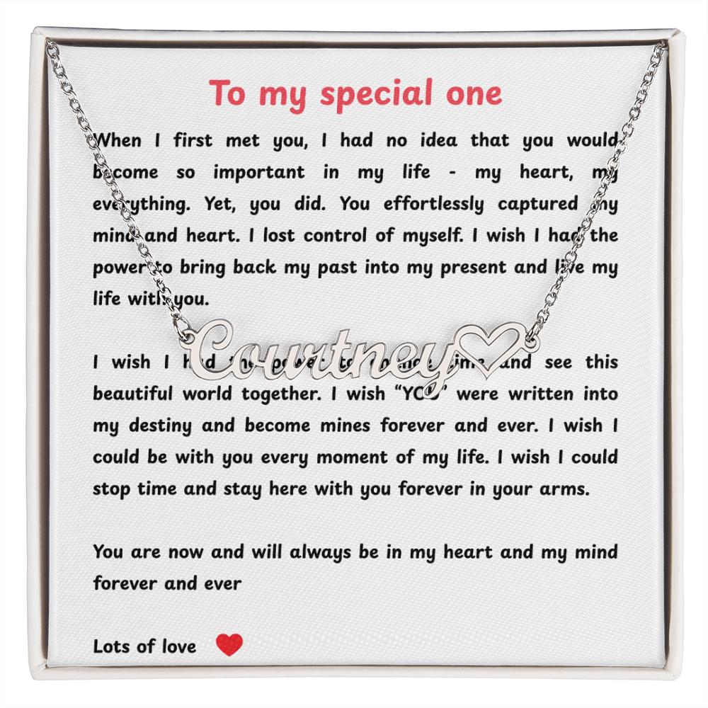 Personalized To My Special One Heart Name Necklace