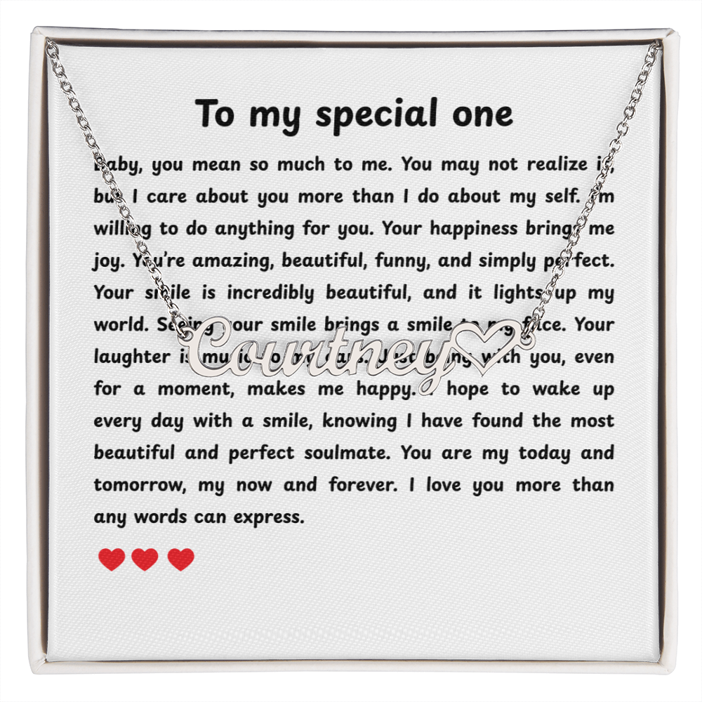 Personalized To My Special One Heart Name Necklace