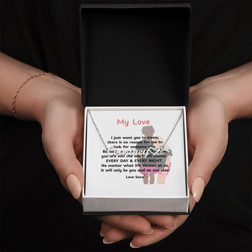 Personalized My Love Heart Name Necklace