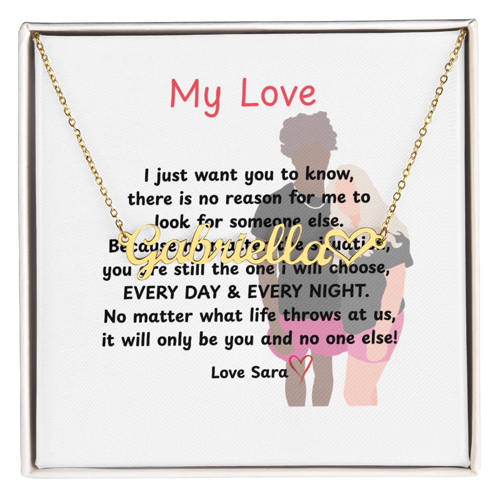 Personalized My Love Heart Name Necklace