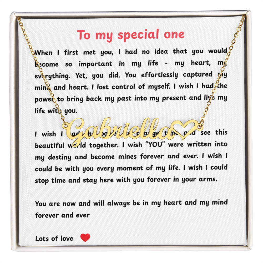 Personalized To My Special One Heart Name Necklace