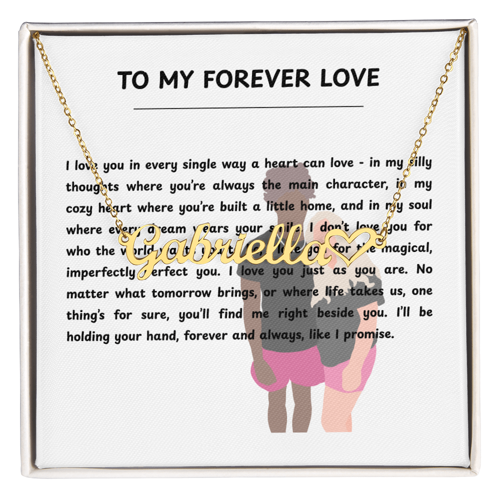 Personalized To My Forever Love Heart Name Necklace