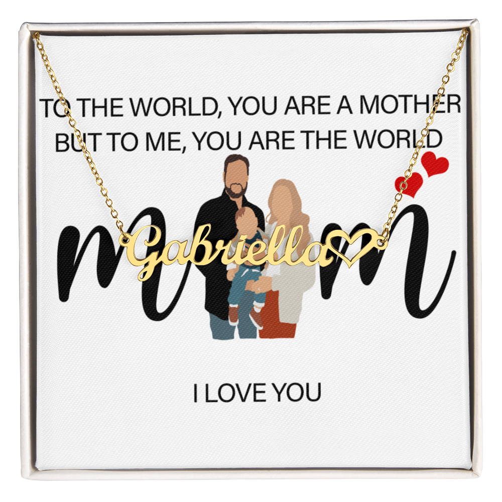 Personalized Mom I Love You Heart Name Necklace