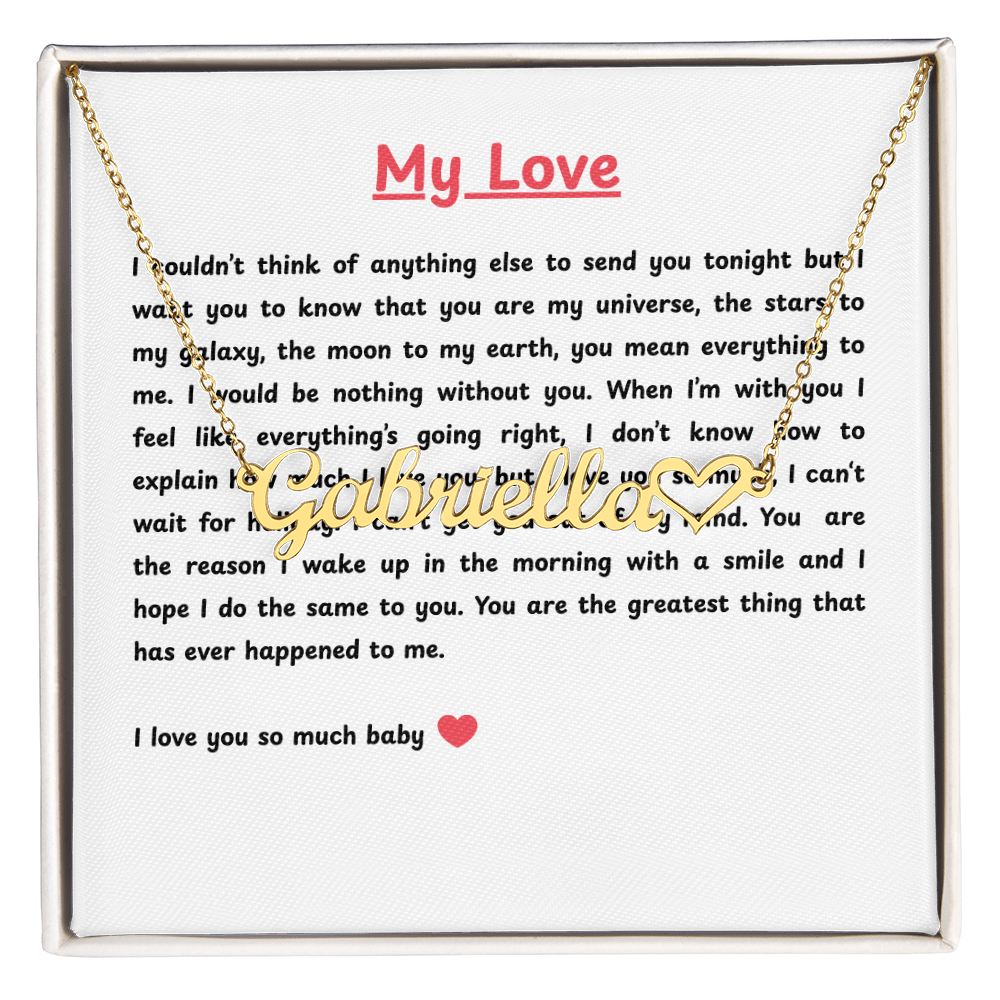 Personalized My Love Heart Name Necklace