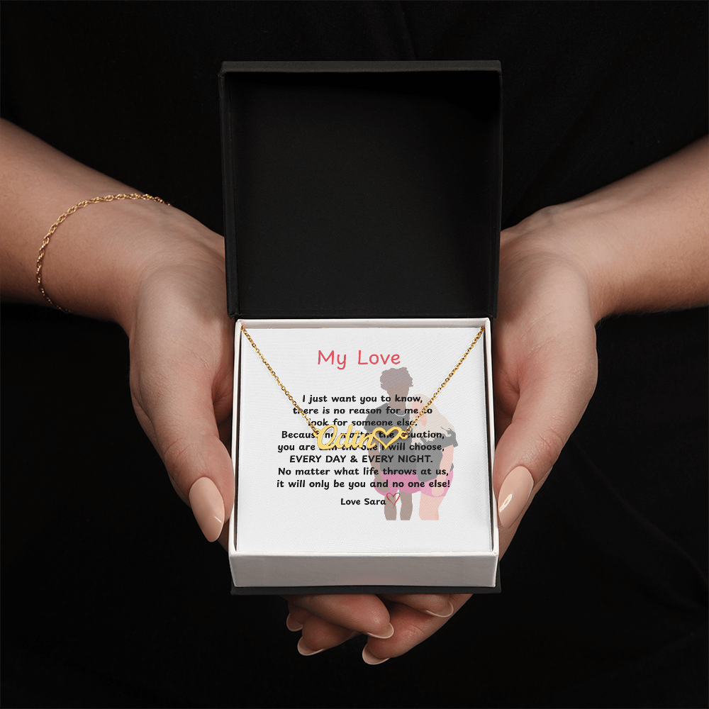 Personalized My Love Heart Name Necklace