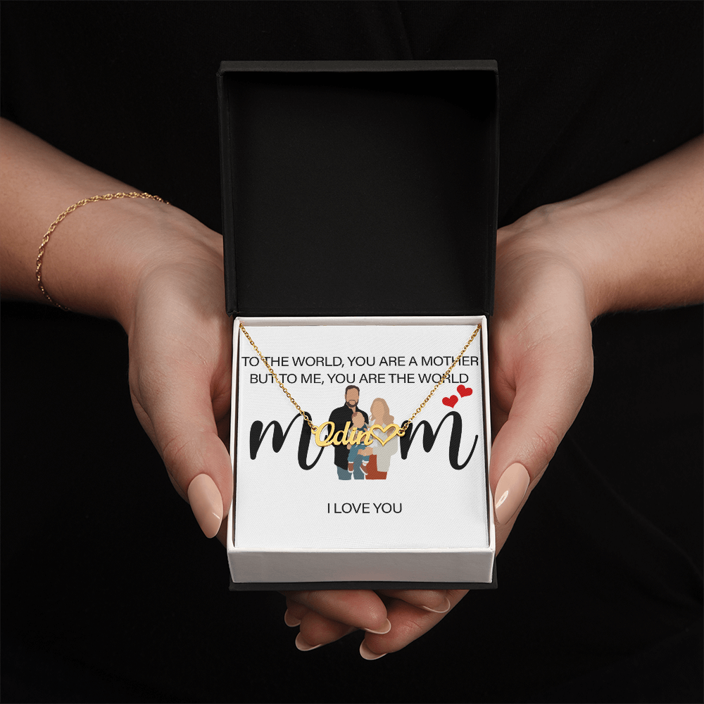 Personalized Mom I Love You Heart Name Necklace
