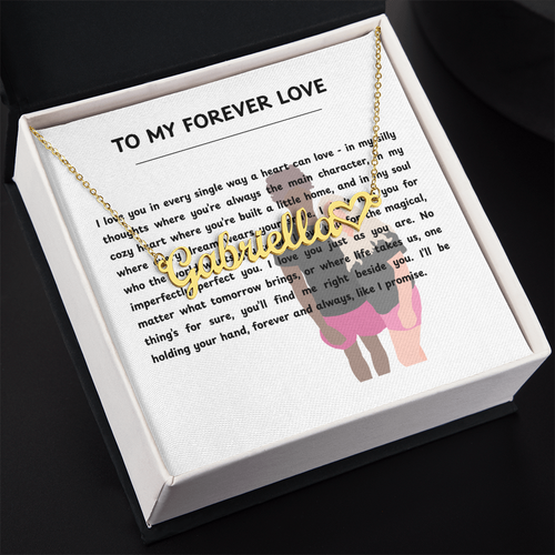 Personalized To My Forever Love Heart Name Necklace
