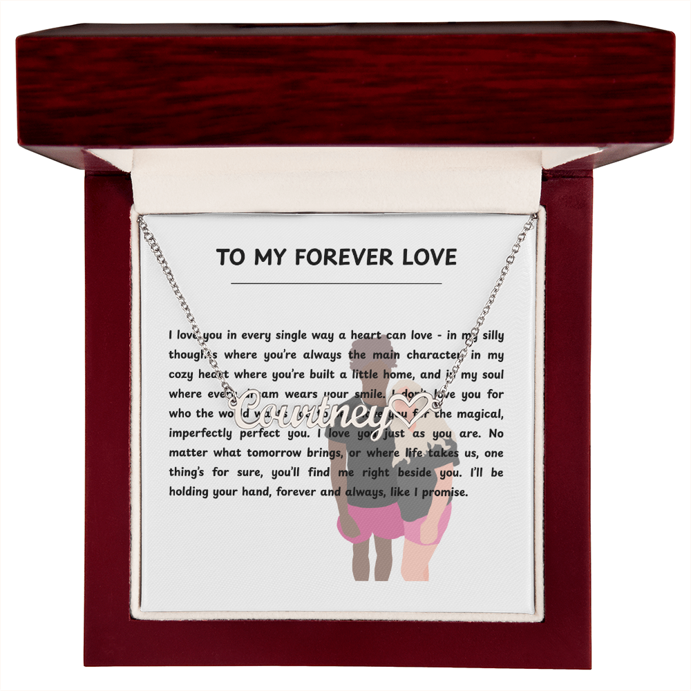 Personalized To My Forever Love Heart Name Necklace
