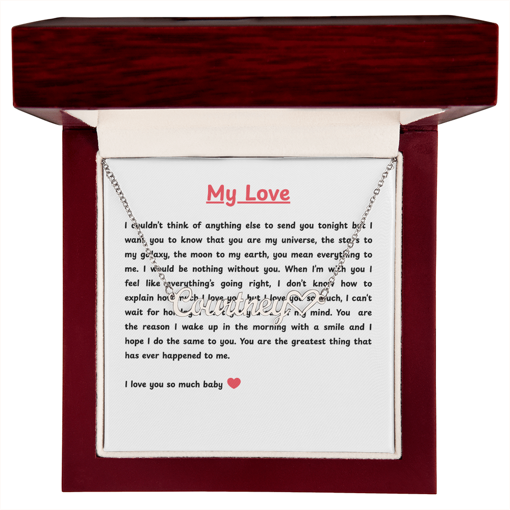 Personalized My Love Heart Name Necklace