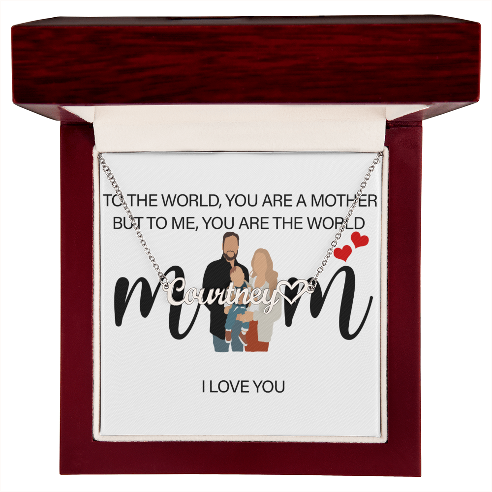 Personalized Mom I Love You Heart Name Necklace