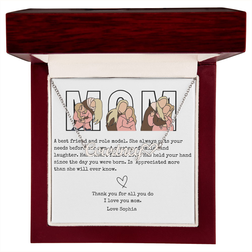 Personalized Mom Heart Name Necklace